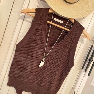 Final Touch Brown Knit Sweater Vest